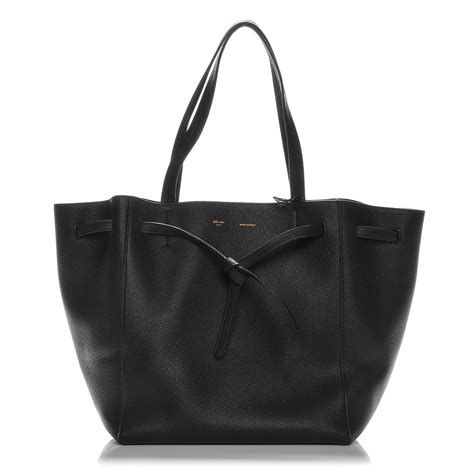 celine phantom black tote|CELINE Soft Grained Calfskin Medium Belt Cabas Phantom .